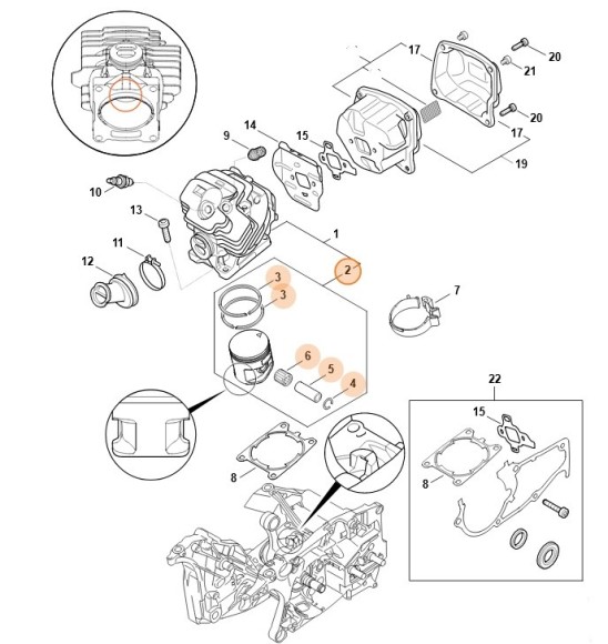 Поршень діам.52мм STIHL 11420302009