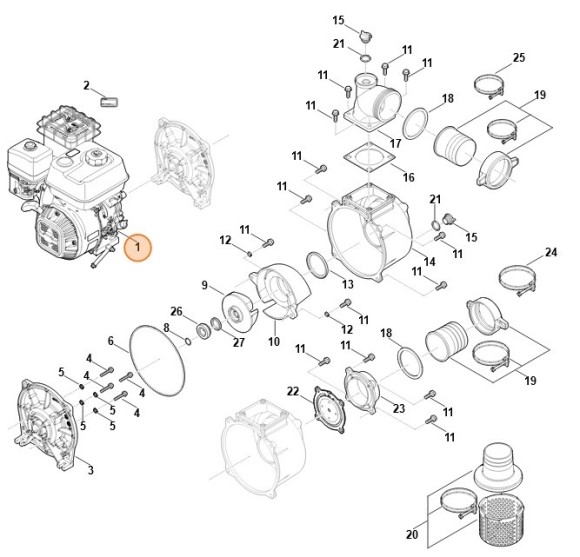 EHC 705.0 (EHC705-0001) бензиновый двигатель (VB050111800)