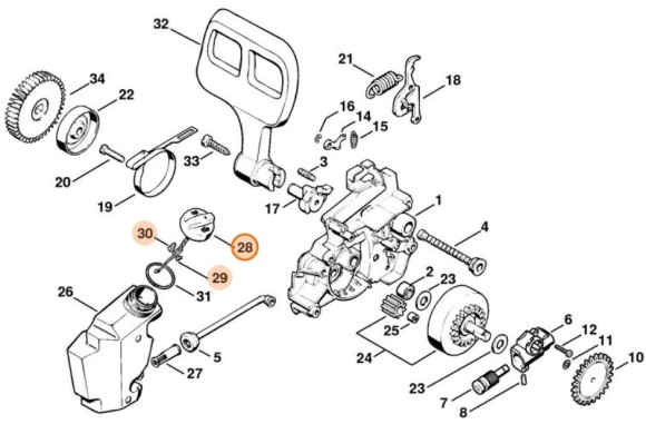 Пробка масляного бака STIHL 12066403600