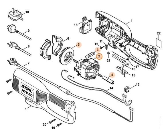 Електродвигун 1,45кВт, 230В, 50Гц STIHL 64406000220