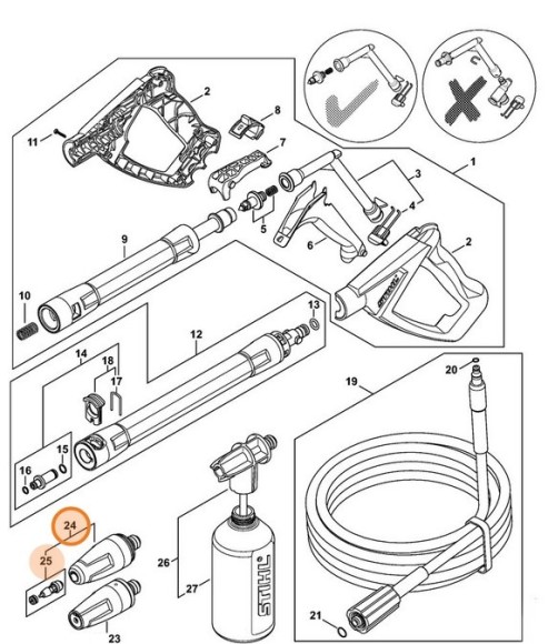 Роторна форсунка STIHL, діам. 1.04мм (49505001605)