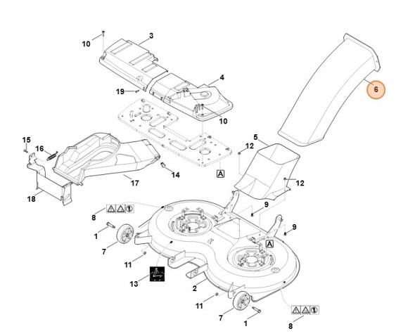 Верхня частина жолоба викиду STIHL 61707605100