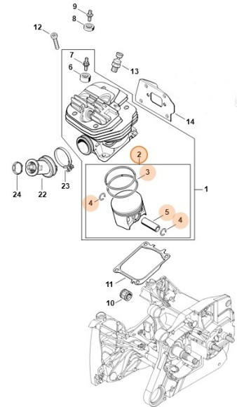 Поршень, діам.56мм STIHL 11440302001