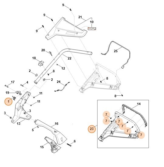 Верхня частина рукоятки STIHL WB217803000