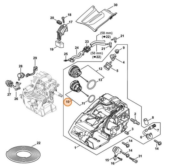 Запорний пристрій паливного бака STIHL 00003500536