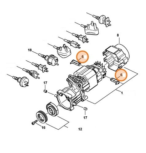 Набор угольных щеток (49516002701)