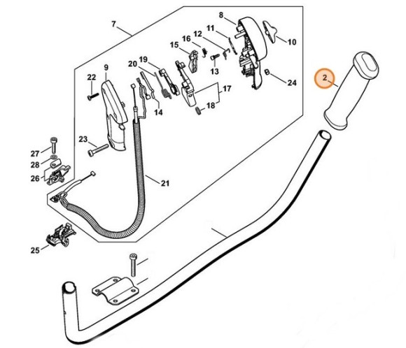 Ручка ліва STIHL 41287910300 Ручка ліва STIHL 41287910300