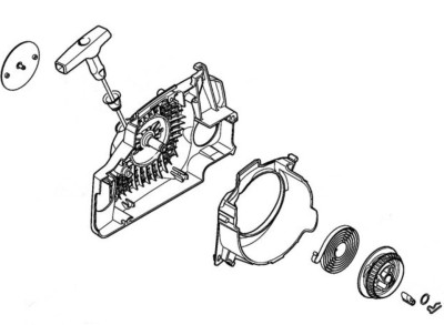 Корпус вентилятора з пусковим пристроєм STIHL, для MS180C (11300802110) Корпус вентилятора з пусковим пристроєм STIHL, для MS180C (11300802110)