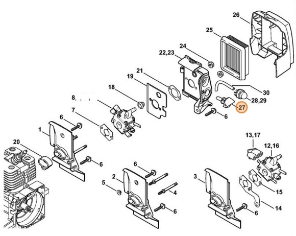 Грибок управління STIHL 41281829500