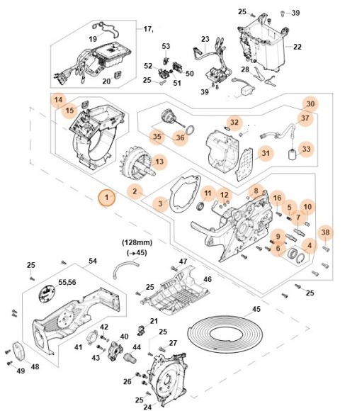 Електродвигун з корпусом в зборі STIHL MA026004900