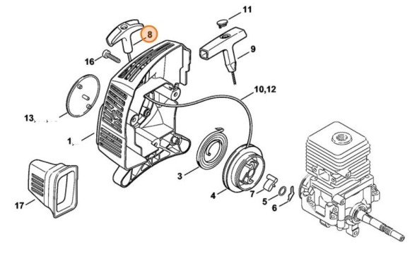 Рукоятка STIHL 41401953400 Рукоятка STIHL 41401953400