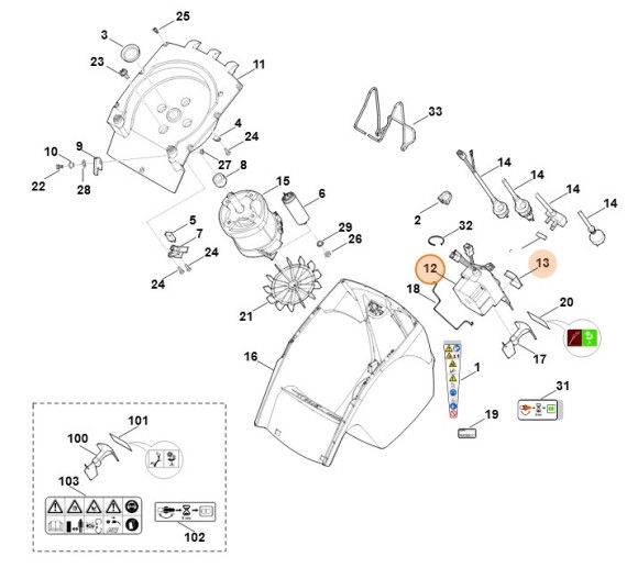 Вимикач в сборі STIHL 60114300512
