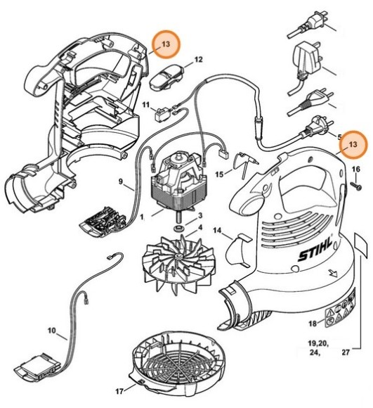 Корпус воздуходувки (48117004125)