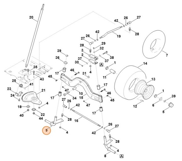 Цапфа осі справа STIHL 61707605005