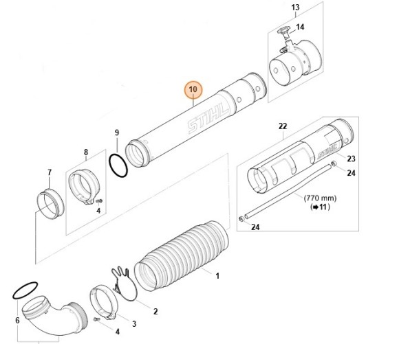 Труба воздуходувки (42447015400)