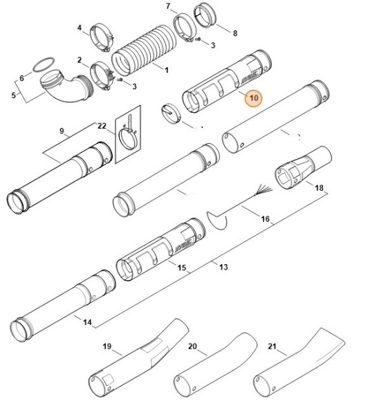 Труба воздуходувки (42827001800)