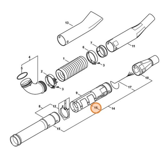 Труба воздуходувки (42827001801)