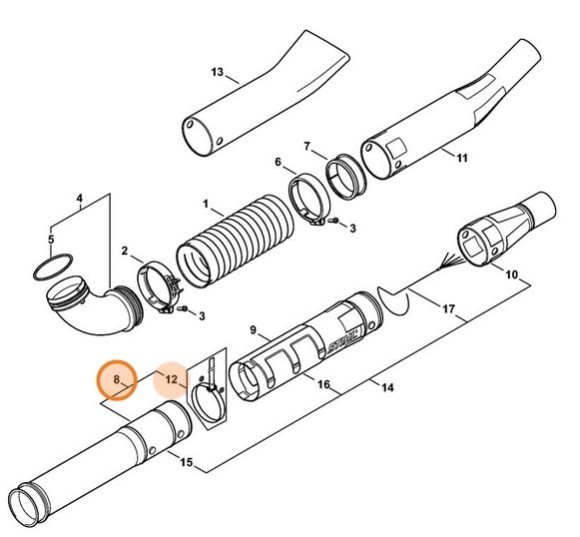 Труба воздуходувки (42827001809)