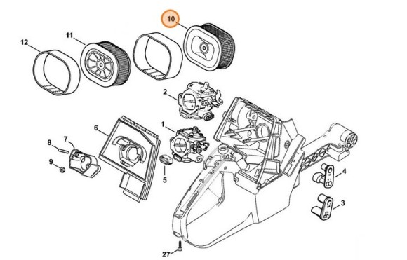Повітряний фільтр, проволочний STIHL 00001201653