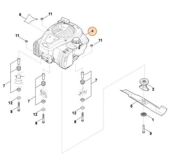 B&S, чотиритактний двигун 09P702-0240-H5 (63580111823)