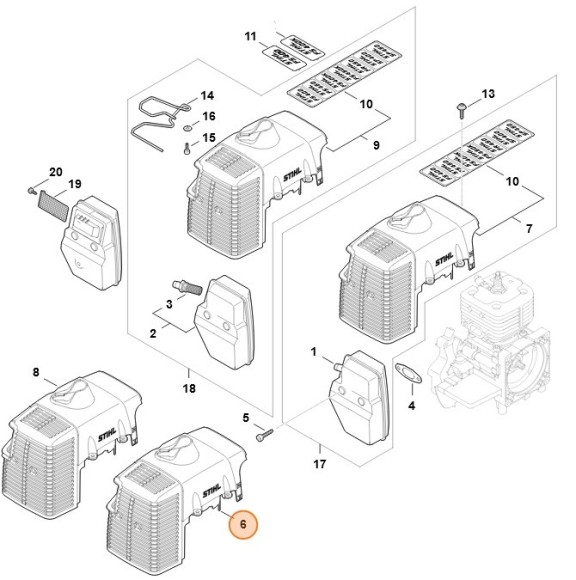 Кожух STIHL 41280840909