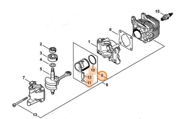 Поршень, діам. 34мм STIHL 41400302009
