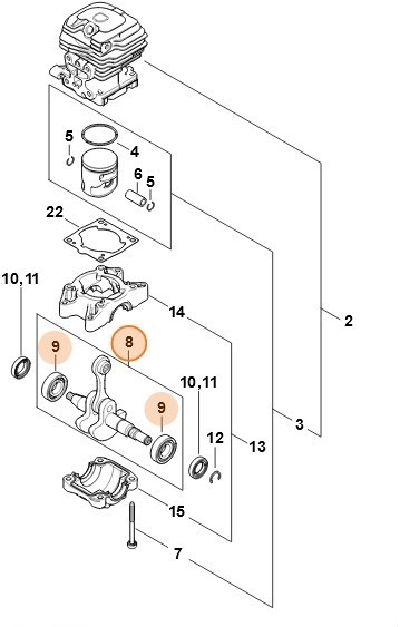 Коленвал с подшипником (11480301011)