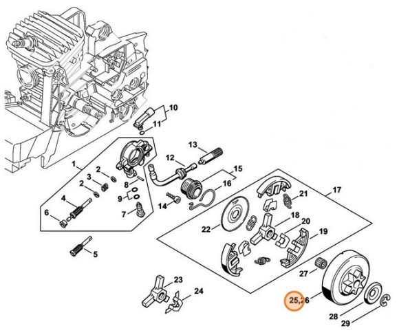 Ланцюгова зірочка 0.325" 7 зубів STIHL 11256402005