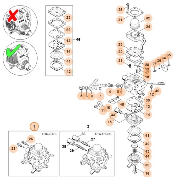 C1Q-S173A карбюратор (41801200610)