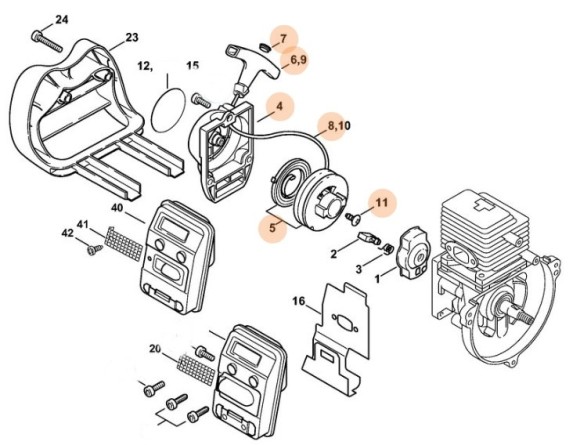 Пусковий пристрій STIHL 41371904000 Пусковий пристрій STIHL 41371904000