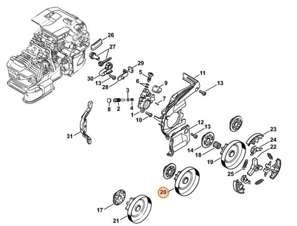 Ланцюгова зірочка 1/4" 8зубів STIHL 11456402011