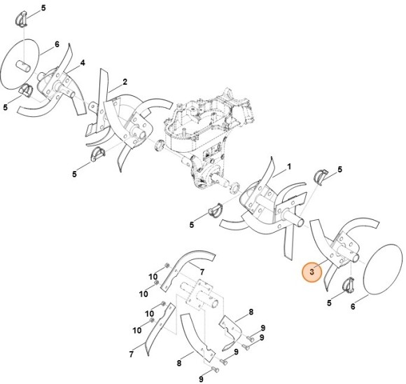 Комплект пропашки STIHL в зборі, зовні зліва (62427100210)