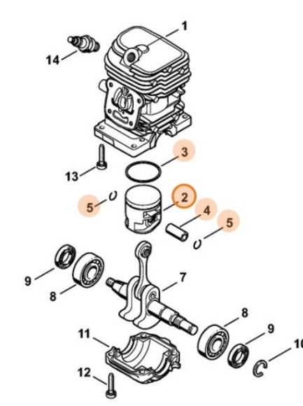 Поршень, діам. 38 мм STIHL 11300302015