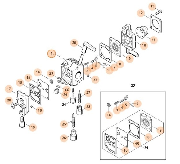 C1Q-S198B карбюратор (42371200611)