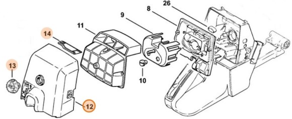 Кришка коробки карбюратора STIHL 11281401909