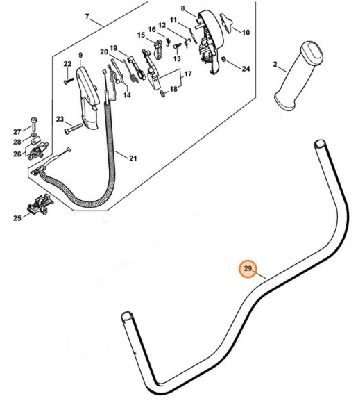 Трубчата рукоятка STIHL 41287901701 Трубчата рукоятка STIHL 41287901701