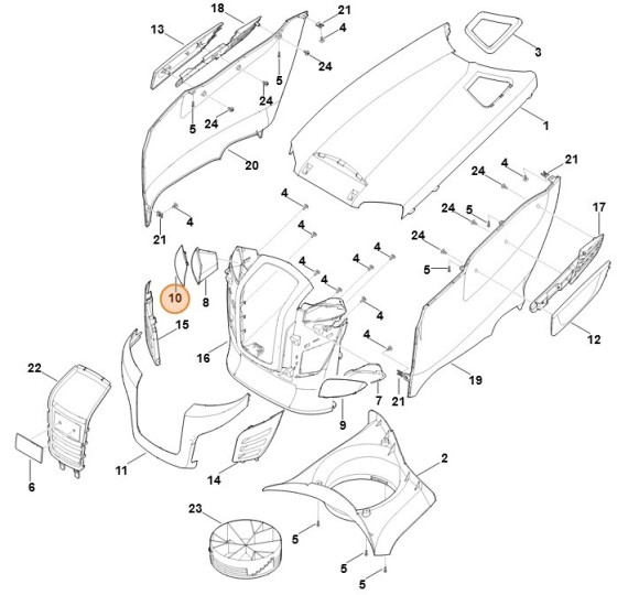 Накладка на стекло фары правая (61704053215)