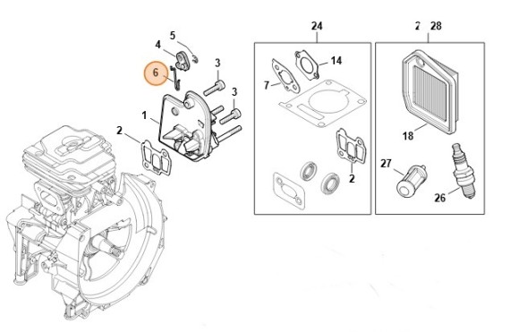 Важільно-тяговий механізм дросельної заслонки STIHL 41471821500