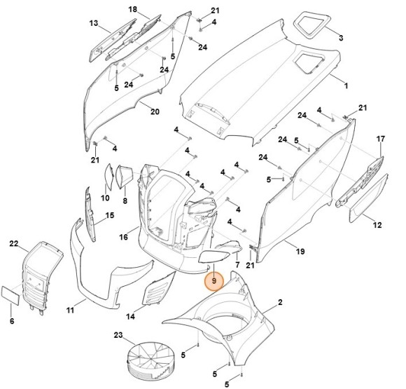 Стеклянная крышка рефлектора левая (61704053210)