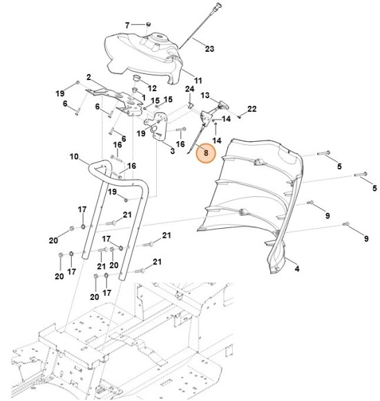 Трос управління дросельною заслонкою STIHL 61701801100