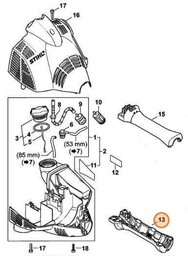 Зажимна оболочка, нижня STIHL 41447910903
