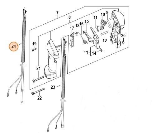 Трос управління дросельною заслонкою STIHL 41481801100