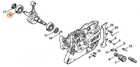 Радіальний шарикопідшипник 15x38x11 STIHL 95230034301