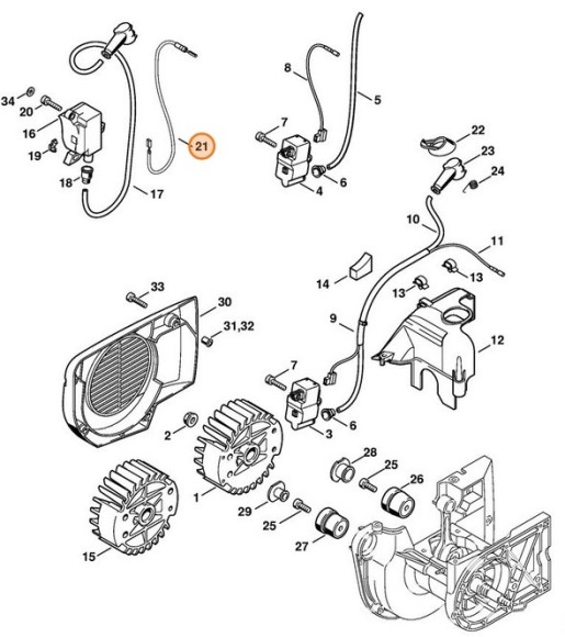 Провід короткого замикання 380 мм STIHL 42234401100