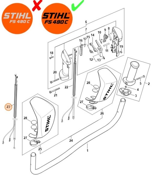 Трос управління дросельною заслонкою STIHL 41481801101