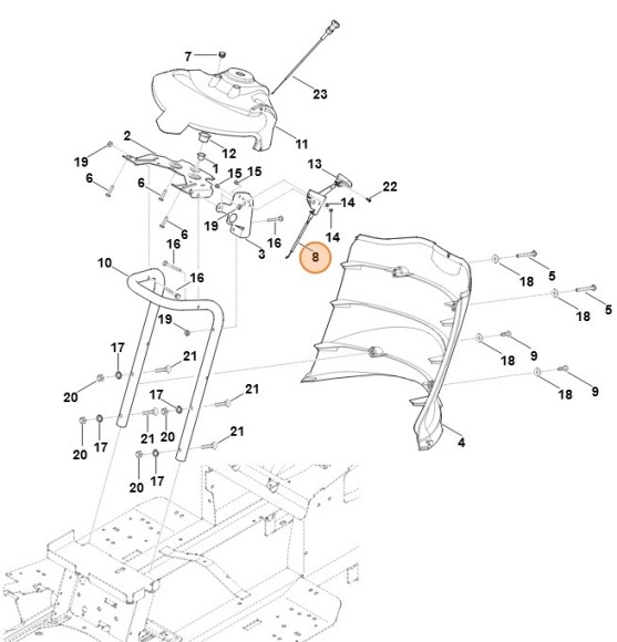 Трос управління дросельною заслонкою STIHL 61701801130