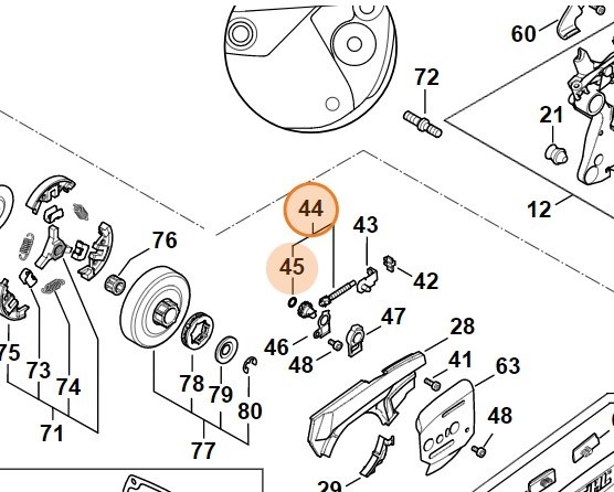 Комплект - Циліндричне зубчате колесо / Натяжний болт STIHL 11250071021