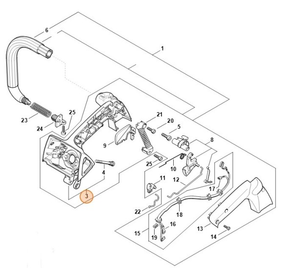 Корпус рукоятки STIHL 11377901000
