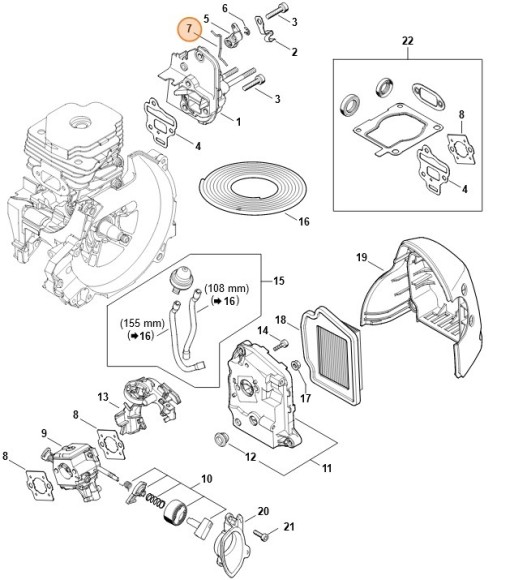Важільно-тяговий механізм дросельної заслонки STIHL 41481821500