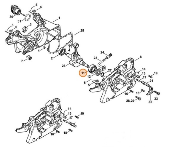 Радіальний шарикопідшипник 15 х 35 х 13 STIHL 95230034260